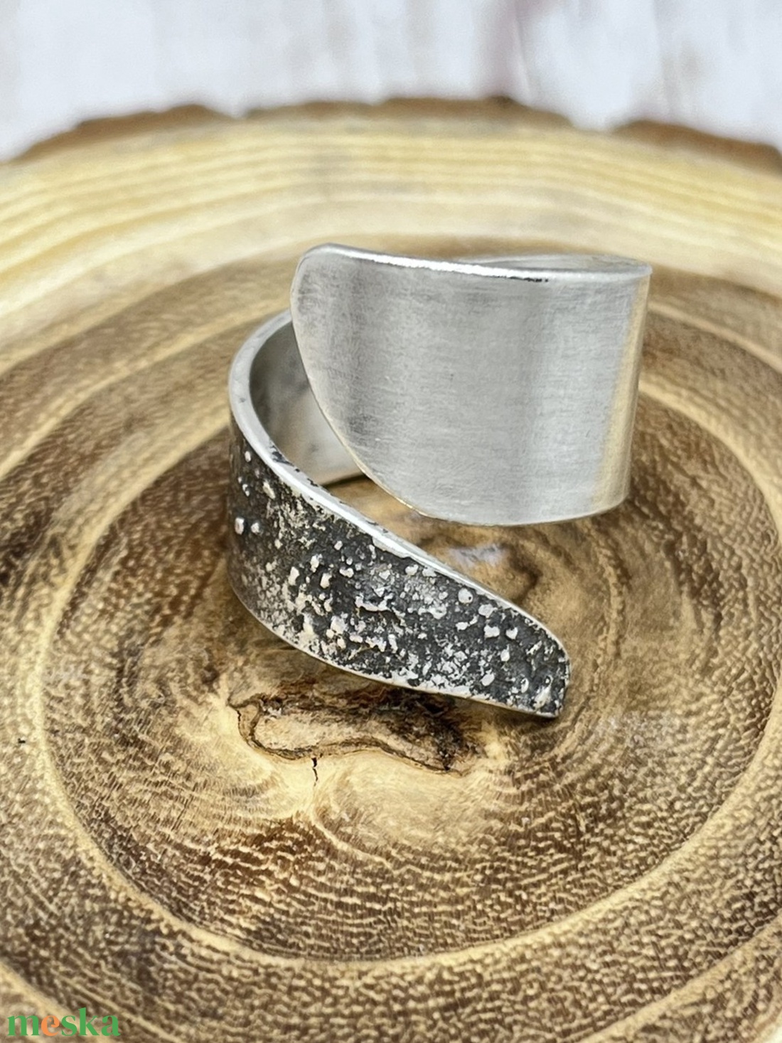 Rusztikus széles ezüst gyűrű  - ékszer - gyűrű - statement gyűrű - Meska.hu