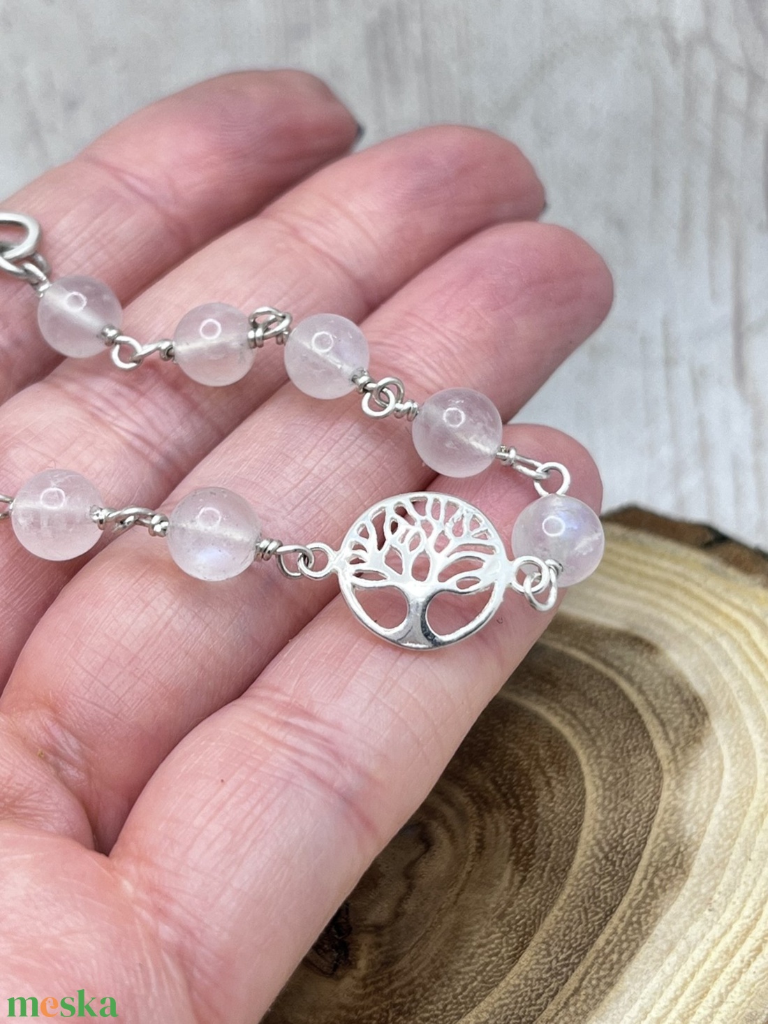 Holdkő ezüst karkötő - ékszer - karkötő - karkötő medállal - Meska.hu