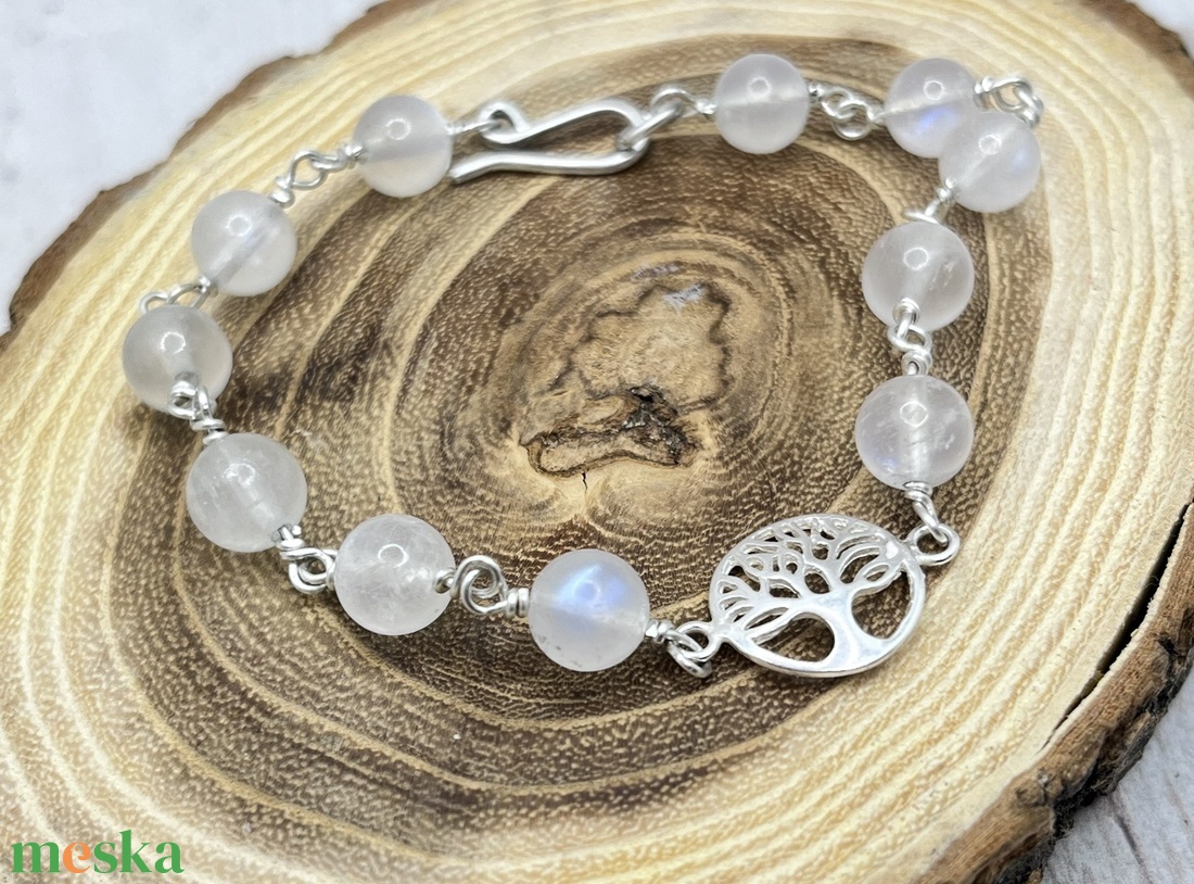Holdkő ezüst karkötő - ékszer - karkötő - karkötő medállal - Meska.hu