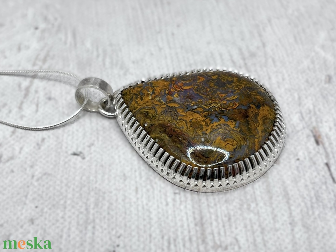 Mátrai achát ezüst nyaklánc  - ékszer - nyaklánc - statement nyaklánc - Meska.hu