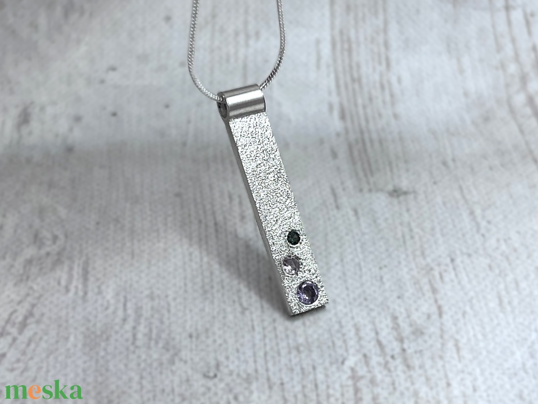 Zafír-ametiszt ezüst nyaklánc - ékszer - nyaklánc - medál - Meska.hu