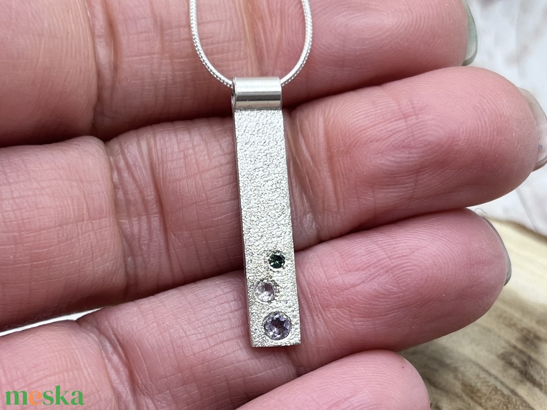 Zafír-ametiszt ezüst nyaklánc - ékszer - nyaklánc - medál - Meska.hu