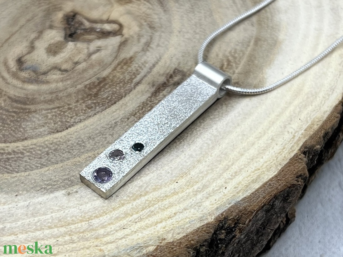 Zafír-ametiszt ezüst nyaklánc - ékszer - nyaklánc - medál - Meska.hu