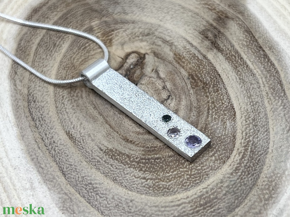 Zafír-ametiszt ezüst nyaklánc - ékszer - nyaklánc - medál - Meska.hu
