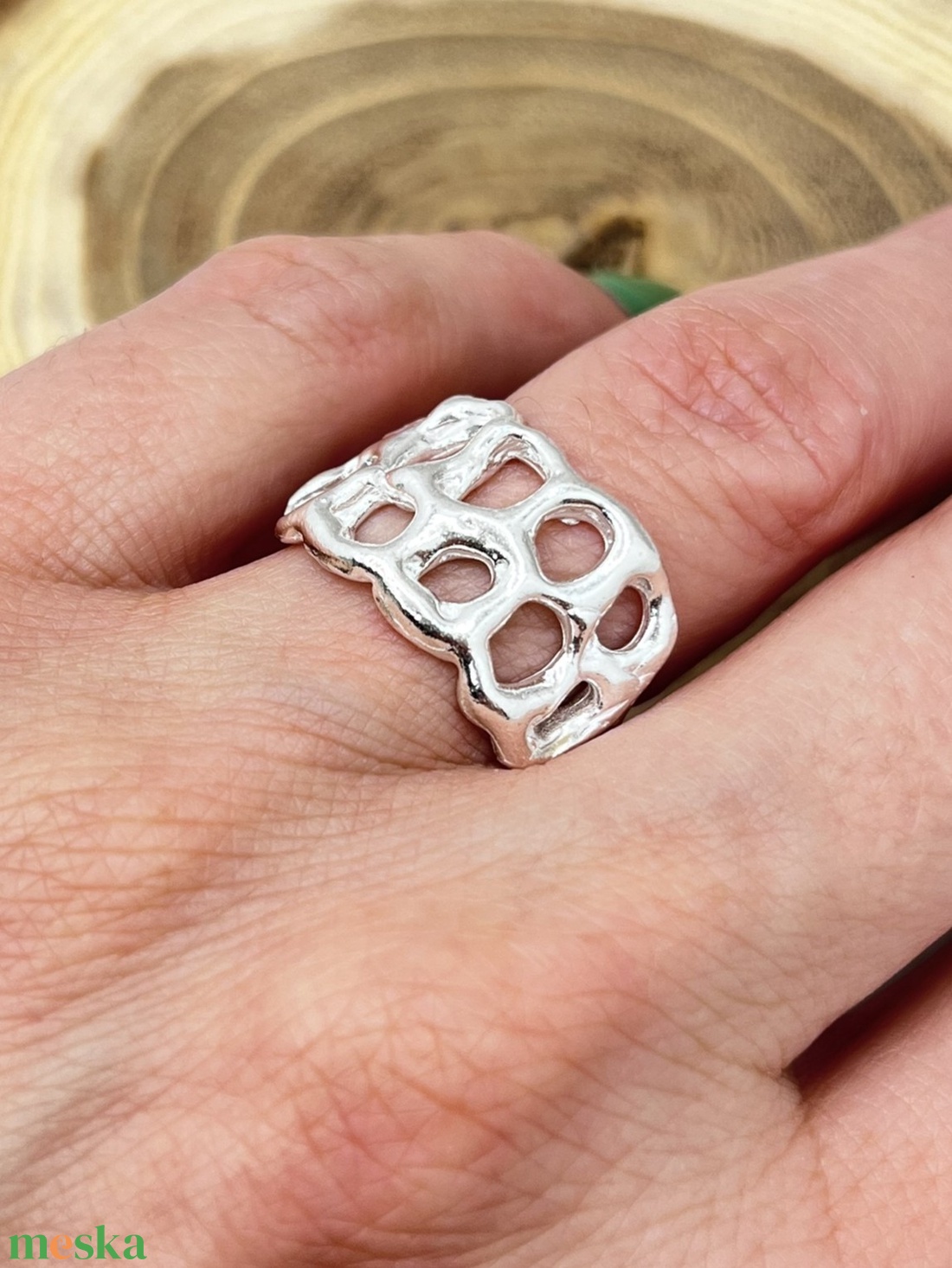 Hálózat ezüst gyűrű 2. - ékszer - gyűrű - kerek gyűrű - Meska.hu