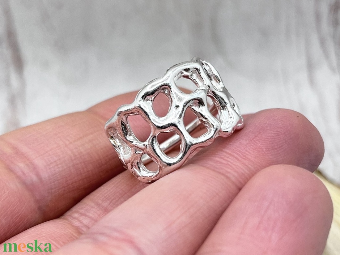 Hálózat ezüst gyűrű 2. - ékszer - gyűrű - kerek gyűrű - Meska.hu