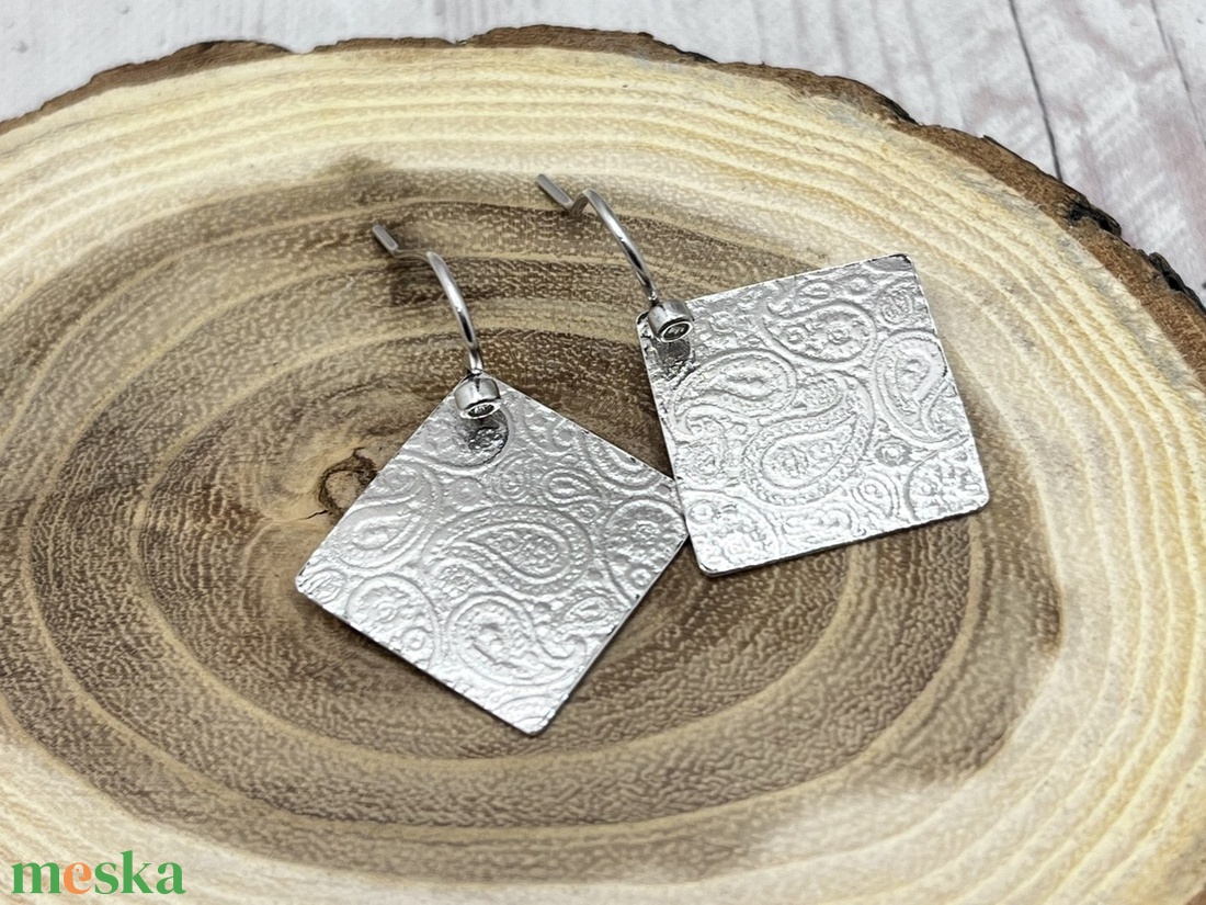 Paisley mintás ezüst fülbevaló - ékszer - fülbevaló - lógó fülbevaló - Meska.hu