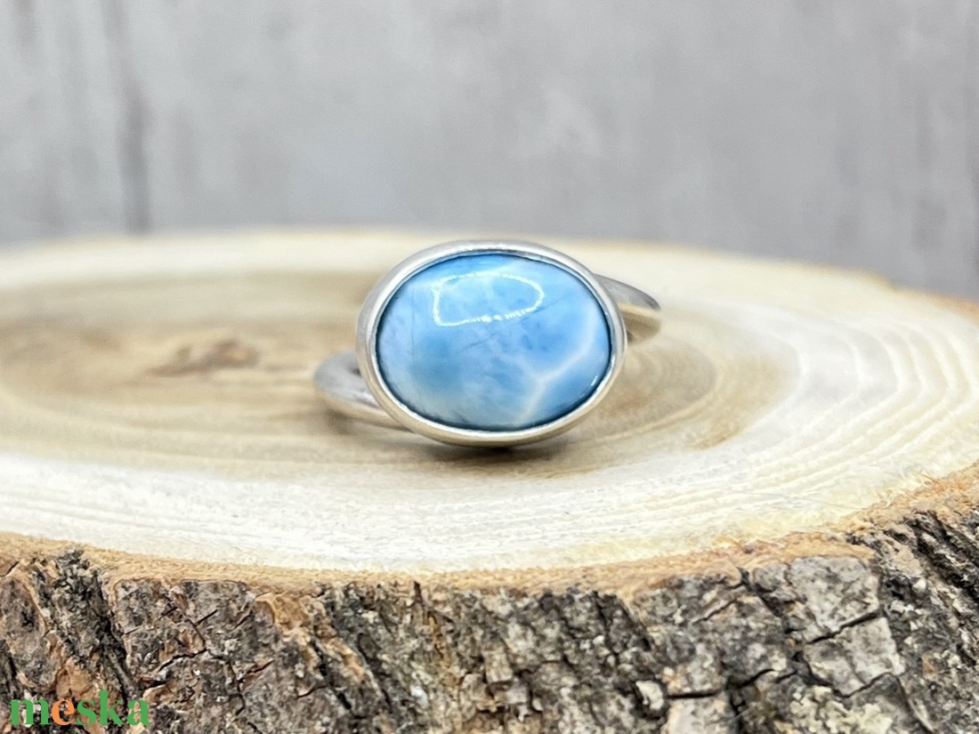 Larimár ezüst gyűrű  - ékszer - gyűrű - statement gyűrű - Meska.hu
