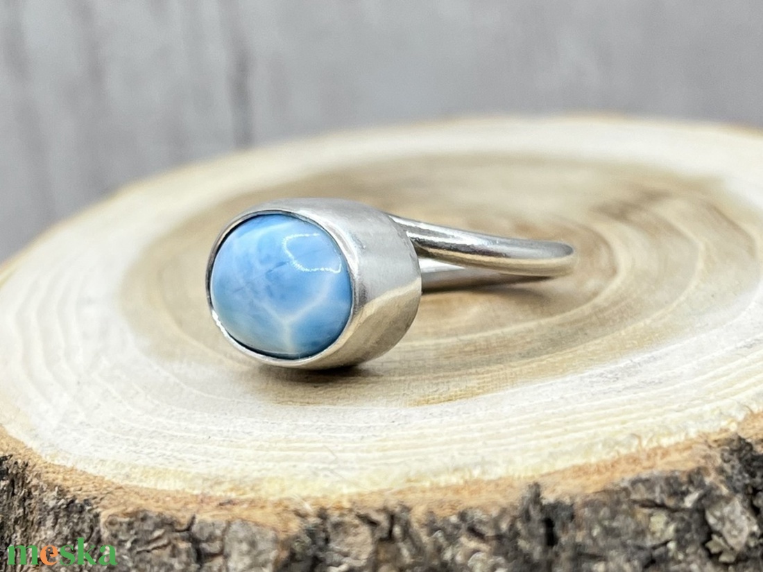 Larimár ezüst gyűrű  - ékszer - gyűrű - statement gyűrű - Meska.hu