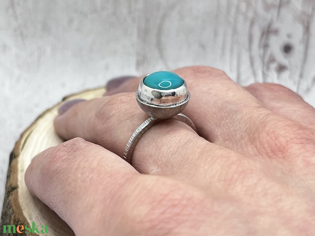 Krizopráz ezüst gyűrű  - ékszer - gyűrű - kerek gyűrű - Meska.hu