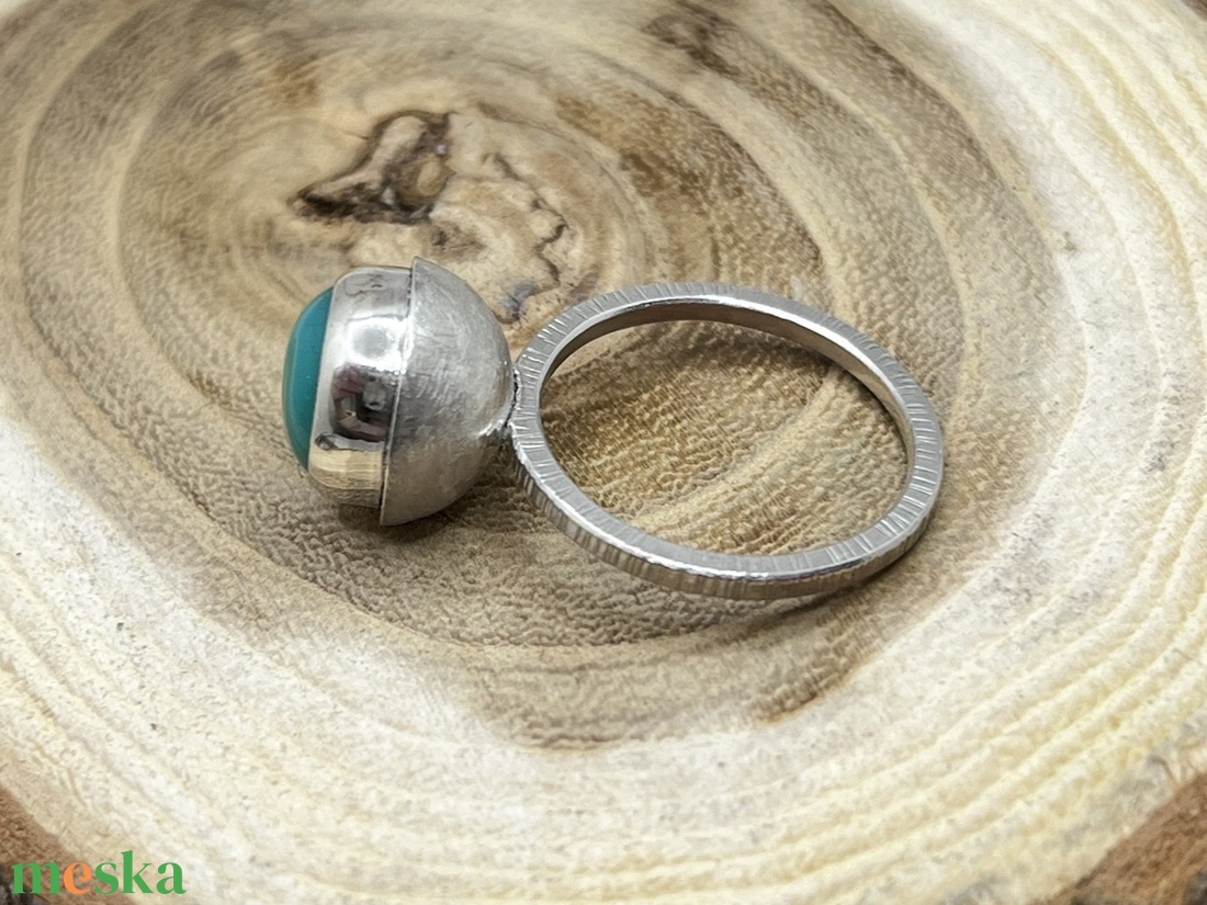 Krizopráz ezüst gyűrű  - ékszer - gyűrű - kerek gyűrű - Meska.hu