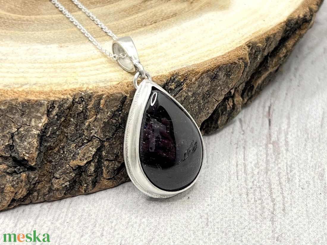 Gránát ezüst nyaklánc - ékszer - nyaklánc - medál - Meska.hu