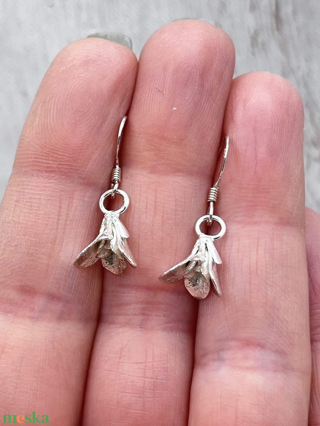 Harangvirág ezüst fülbevaló - ékszer - fülbevaló - lógó fülbevaló - Meska.hu