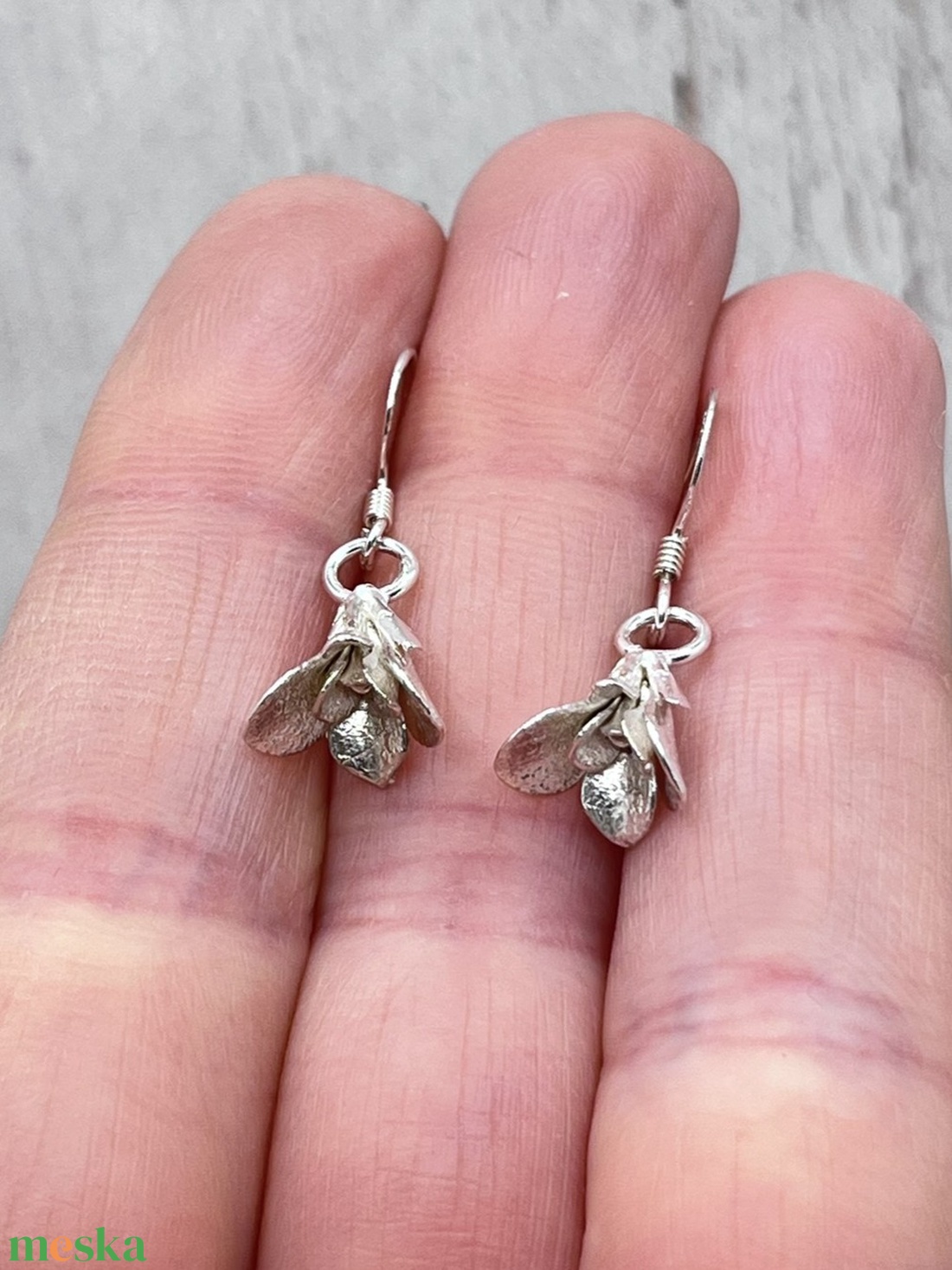 Harangvirág ezüst fülbevaló - ékszer - fülbevaló - lógó fülbevaló - Meska.hu