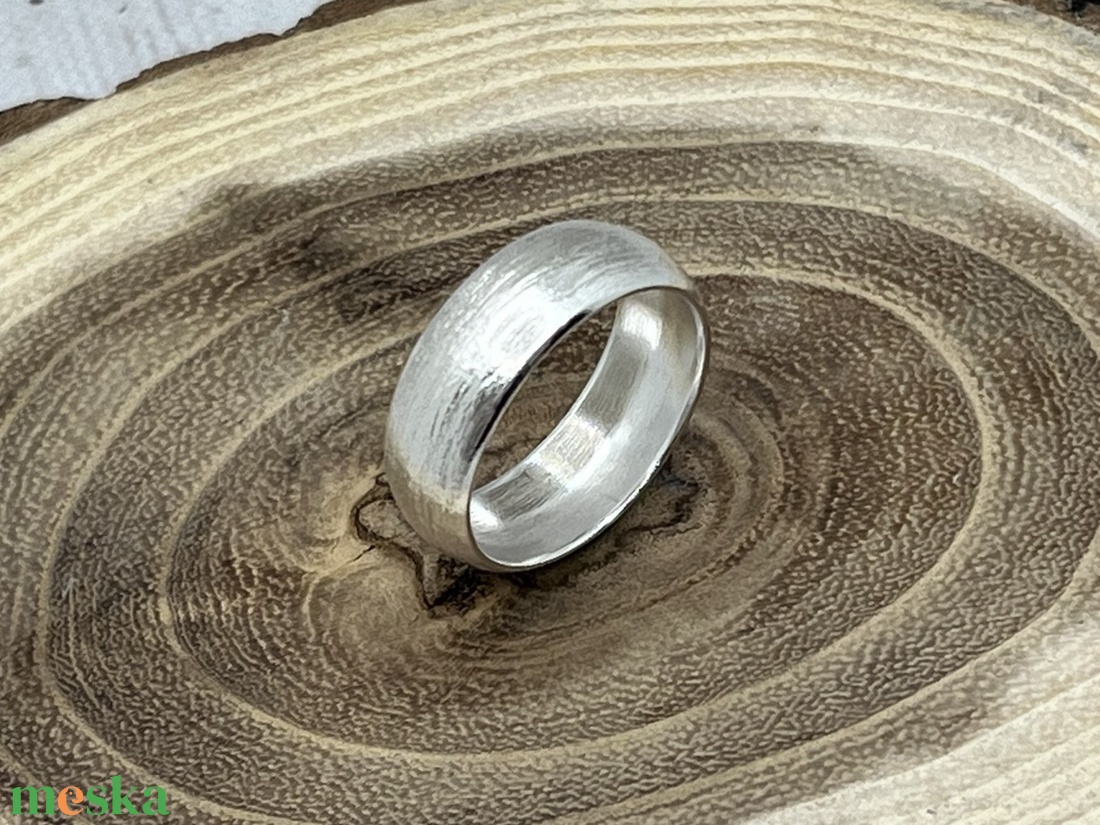 Domború ezüst karikagyűrű  - esküvő - ékszer - karikagyűrű - Meska.hu