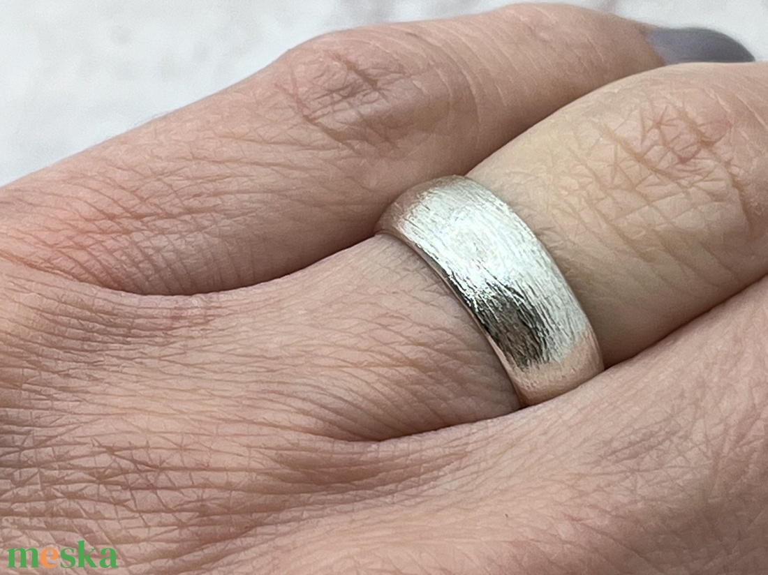 Domború ezüst karikagyűrű  - esküvő - ékszer - karikagyűrű - Meska.hu