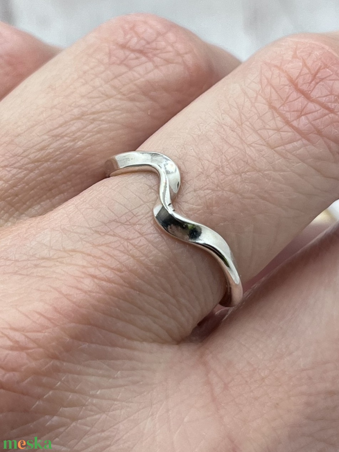 Dupla hullám ezüst gyűrű  - ékszer - gyűrű - fonódó gyűrű - Meska.hu