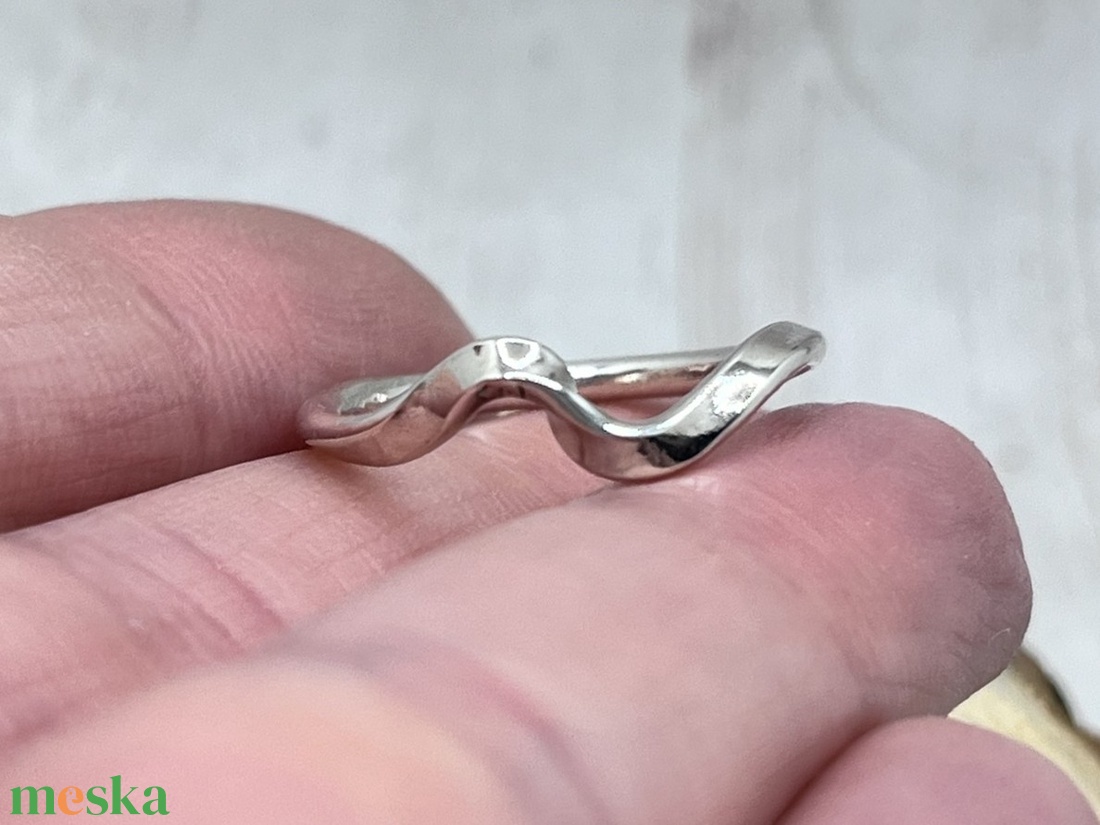 Dupla hullám ezüst gyűrű  - ékszer - gyűrű - fonódó gyűrű - Meska.hu