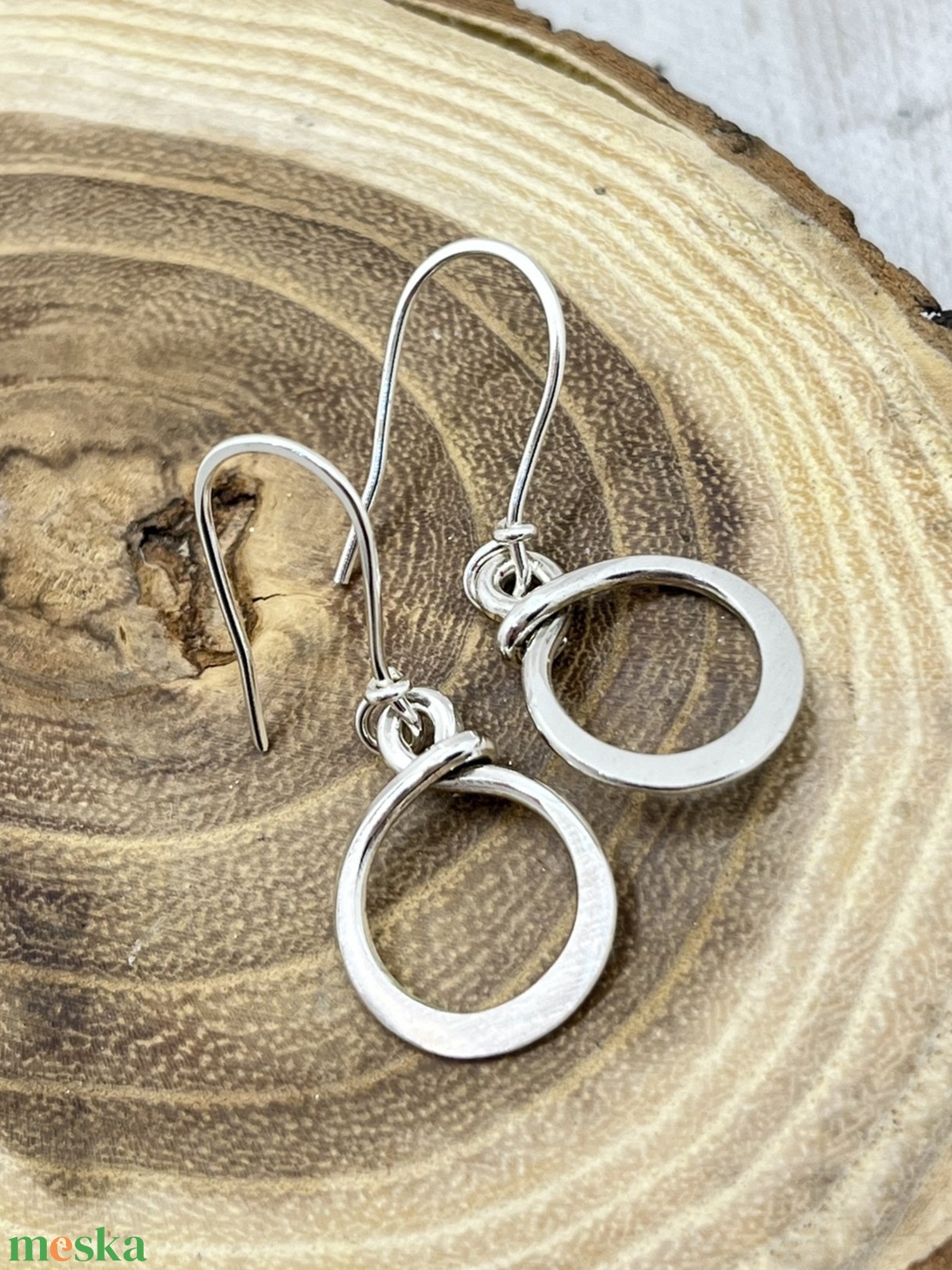 Ezüst hurok fülbevaló - ékszer - fülbevaló - lógó fülbevaló - Meska.hu