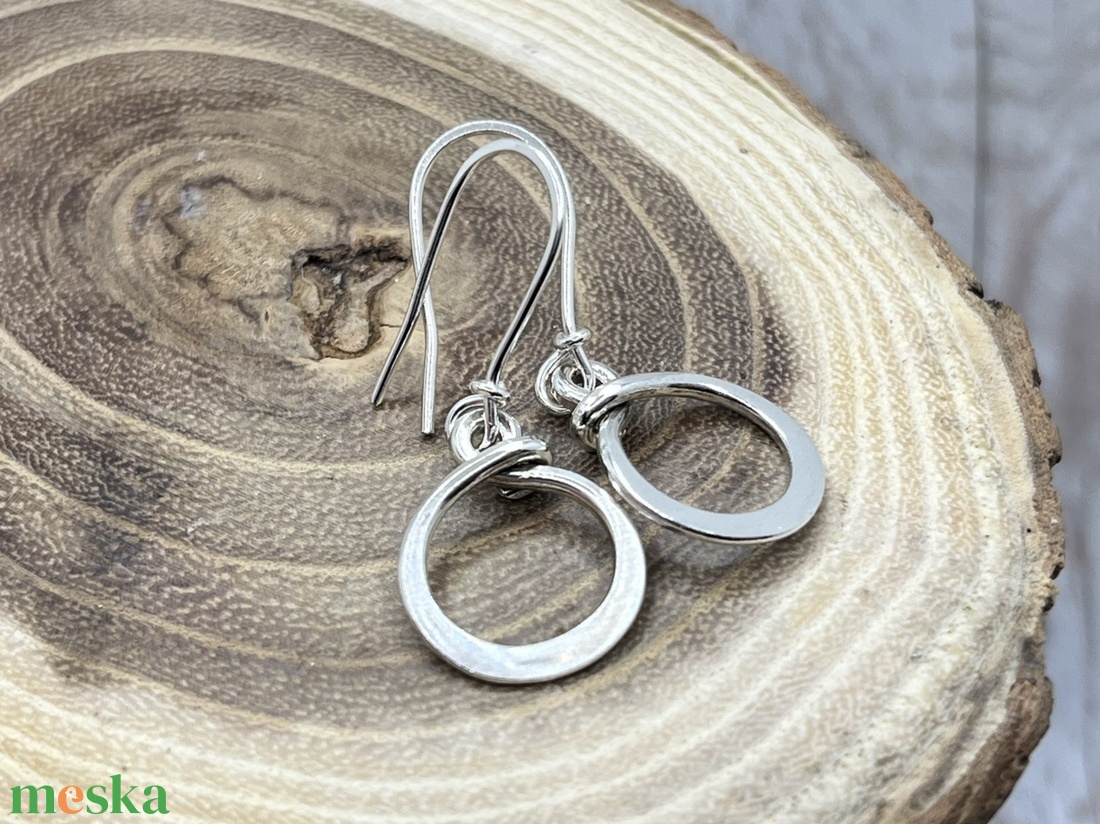 Ezüst hurok fülbevaló - ékszer - fülbevaló - lógó fülbevaló - Meska.hu