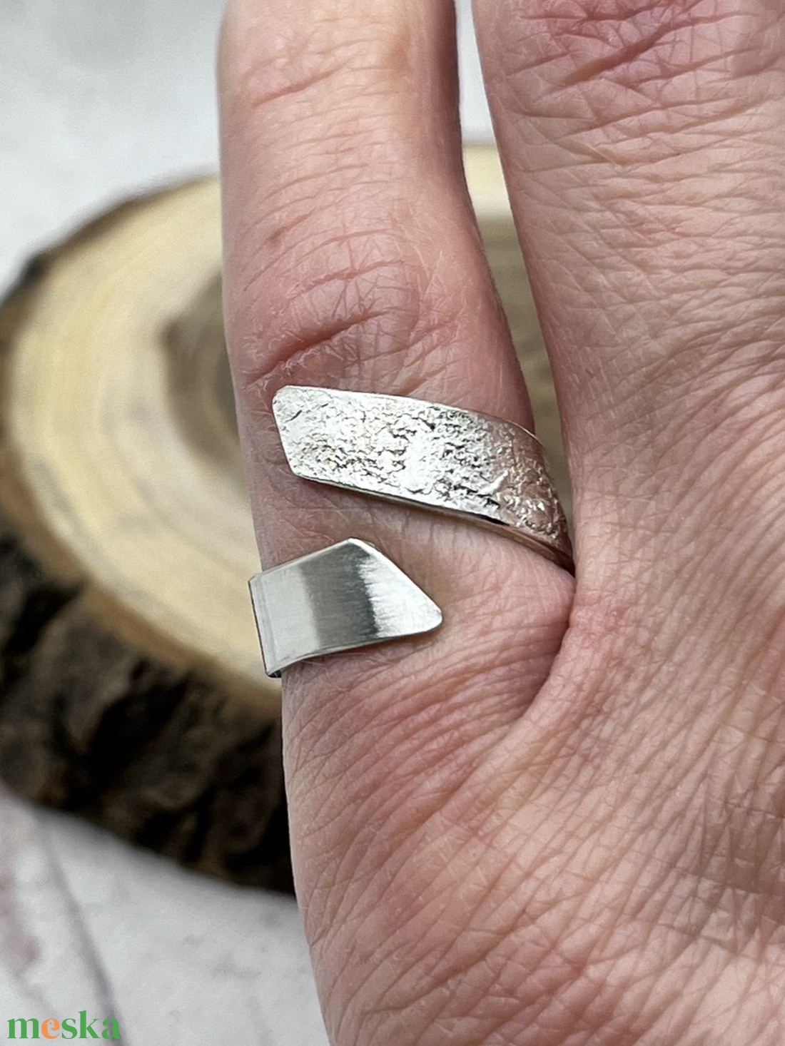 Széles ezüst gyűrű  - ékszer - gyűrű - statement gyűrű - Meska.hu