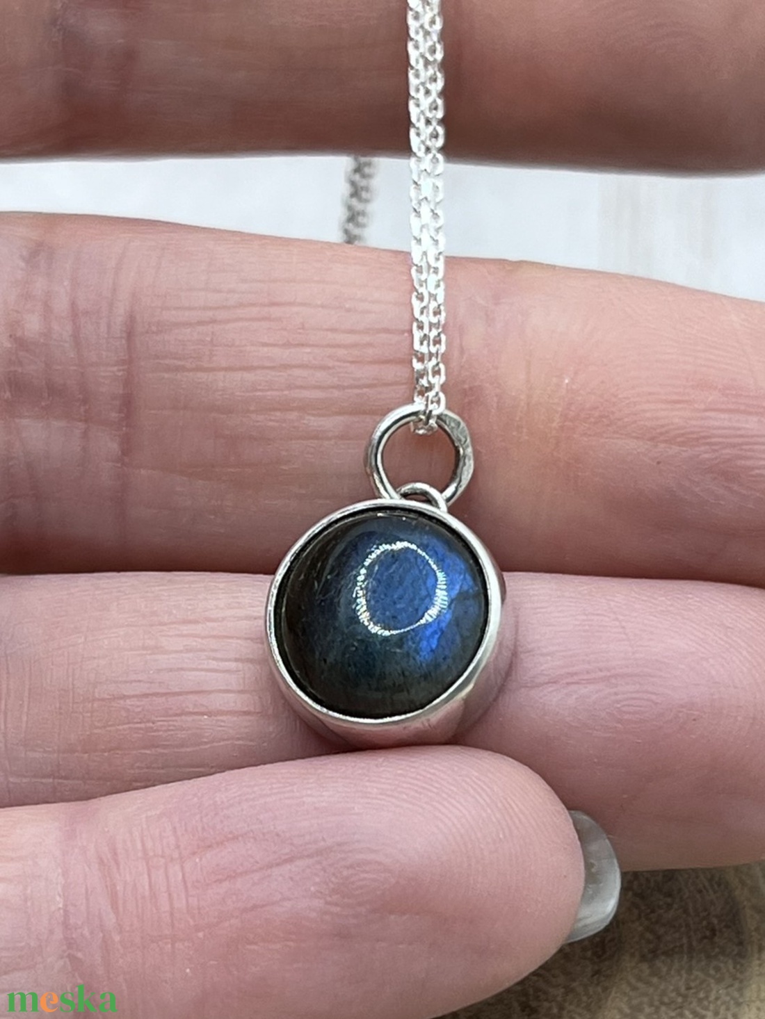 Labradorit ezüst nyaklánc - ékszer - nyaklánc - medál - Meska.hu