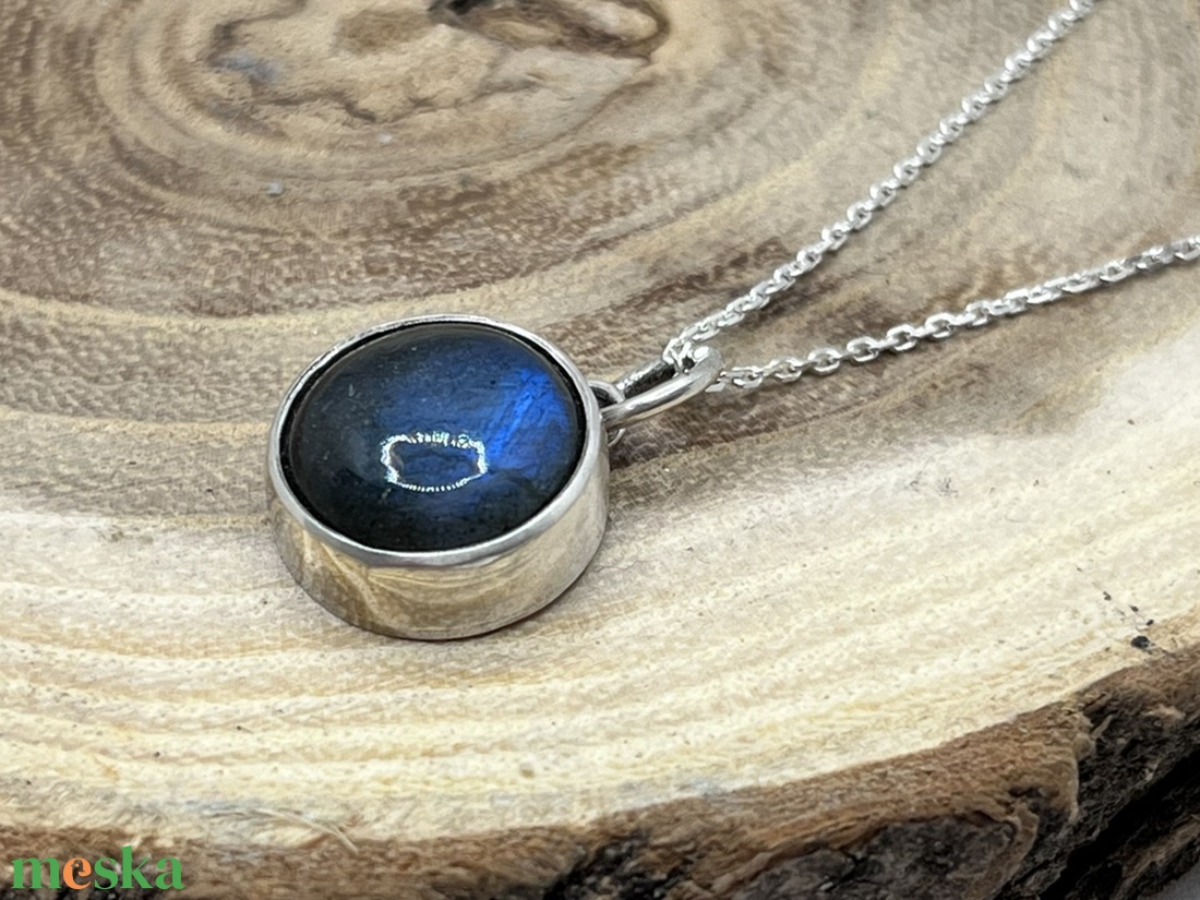 Labradorit ezüst nyaklánc - ékszer - nyaklánc - medál - Meska.hu