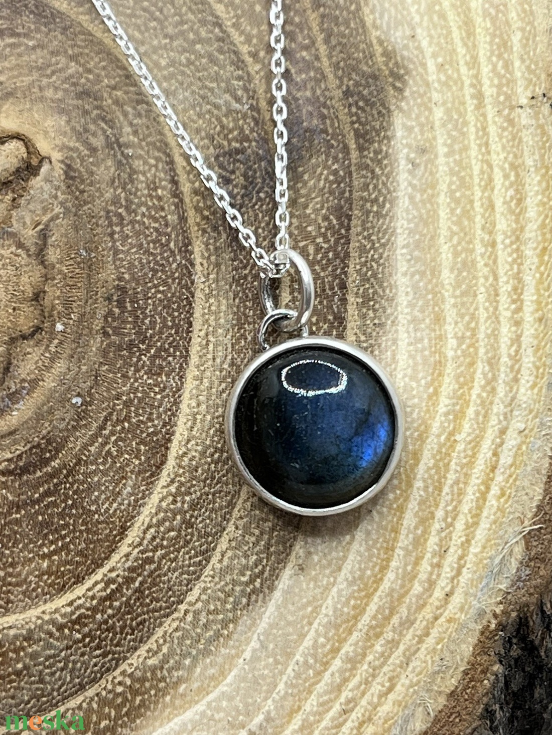 Labradorit ezüst nyaklánc - ékszer - nyaklánc - medál - Meska.hu