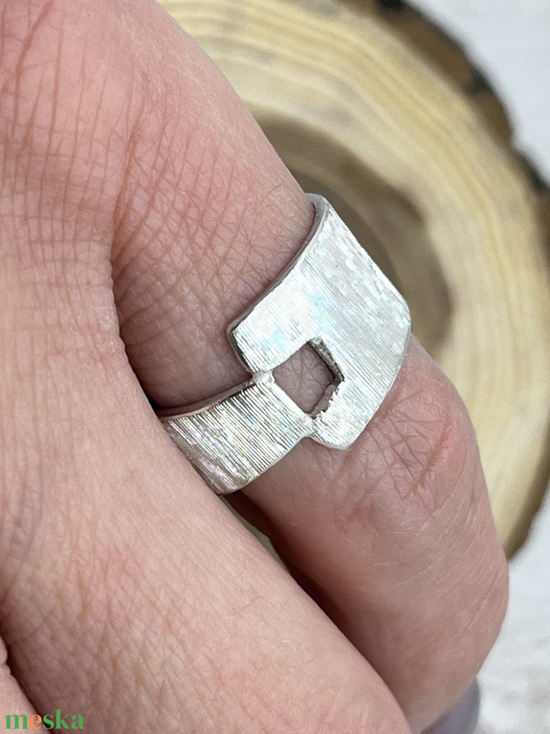 Csíkos ezüst gyűrű  - ékszer - gyűrű - statement gyűrű - Meska.hu