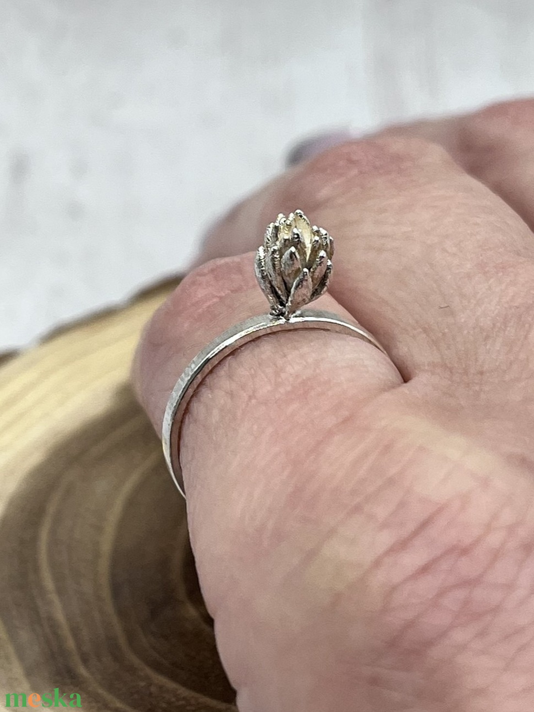 Növényke ezüst gyűrű  - ékszer - gyűrű - szoliter gyűrű - Meska.hu