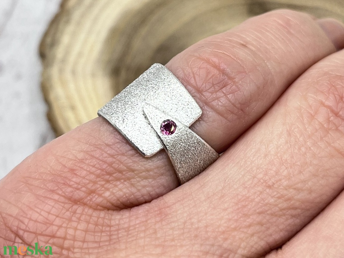 Pink turmalin ezüst gyűrű  - ékszer - gyűrű - szoliter gyűrű - Meska.hu