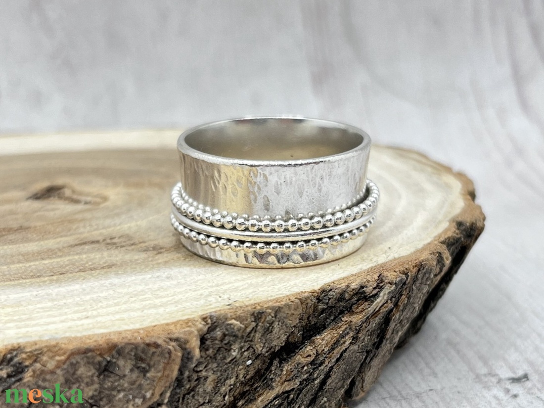 Pörgethető sterling ezüst gyűrű � meditációs spinner gyűrű - ékszer - gyűrű - statement gyűrű - Meska.hu