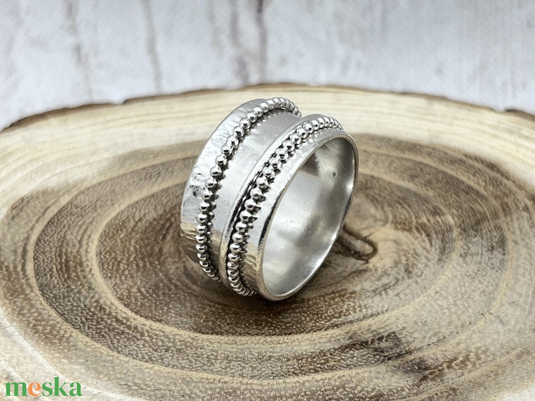 Pörgethető sterling ezüst gyűrű � meditációs spinner gyűrű - ékszer - gyűrű - statement gyűrű - Meska.hu