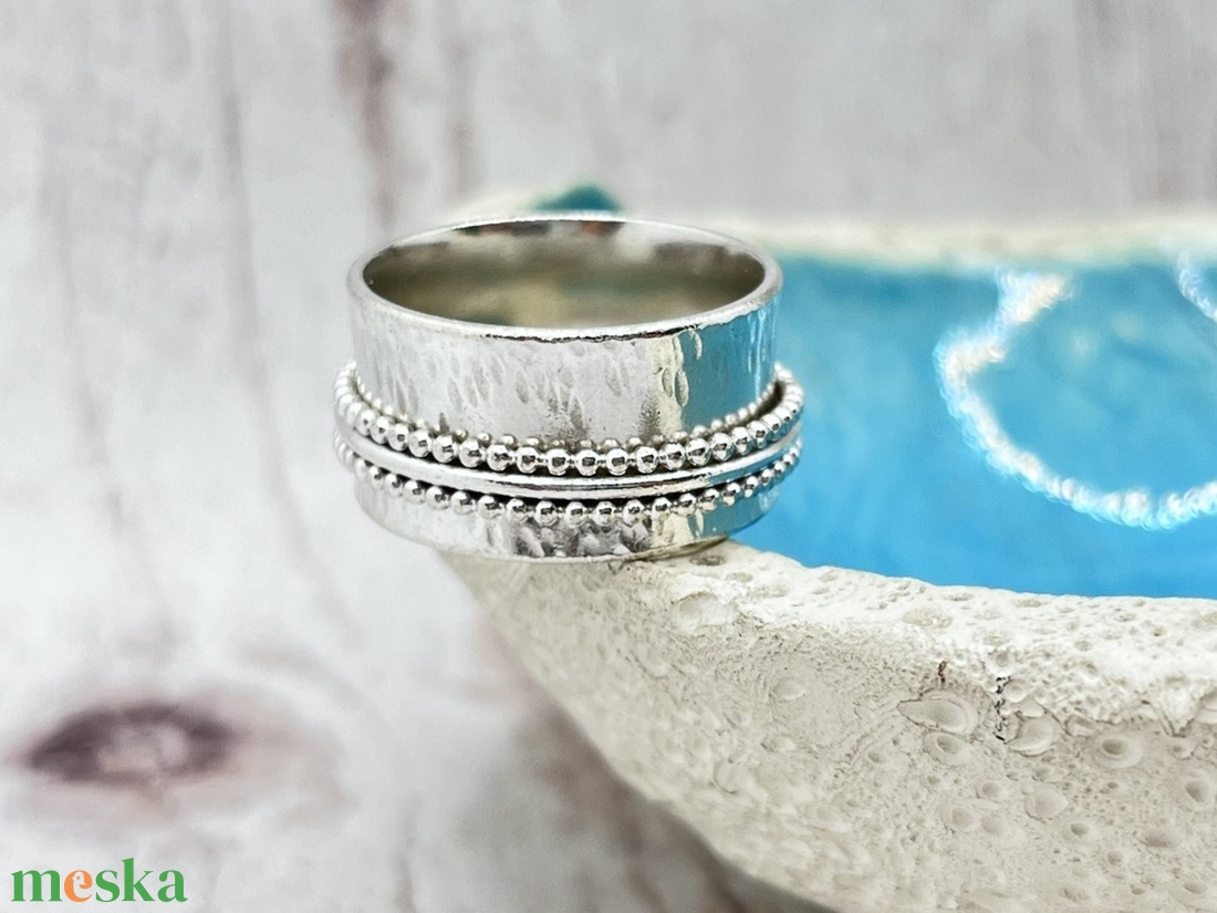Pörgethető sterling ezüst gyűrű � meditációs spinner gyűrű - ékszer - gyűrű - statement gyűrű - Meska.hu