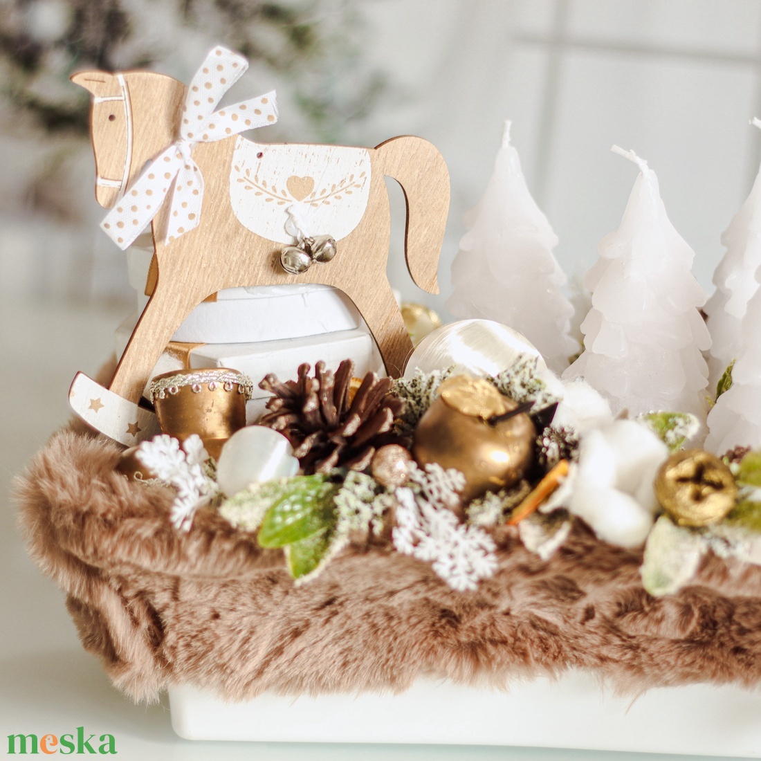 Prémmel borított doboz hintaló figurával - adventi asztaldísz - karácsony - adventi díszek - adventi asztaldísz - Meska.hu Prémmel borított doboz hintaló figurával - adventi asztaldísz - karácsony - adventi díszek - adventi asztaldísz - Meska.hu