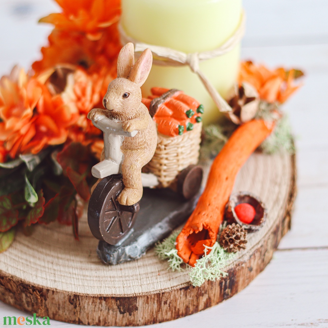 Nyuszis asztaldísz - tavaszi lakásdekor - otthon & életmód - dekoráció - asztal és polc dekoráció - asztaldísz - Meska.hu