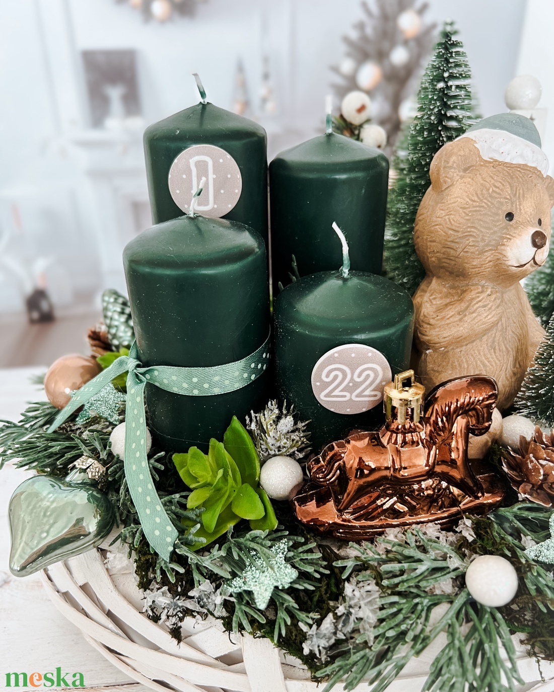 Adventi asztaldísz kerámia macival - karácsony - adventi díszek - adventi gyertyadíszek és koszorúdíszek - Meska.hu Adventi asztaldísz kerámia macival - karácsony - adventi díszek - adventi gyertyadíszek és koszorúdíszek - Meska.hu