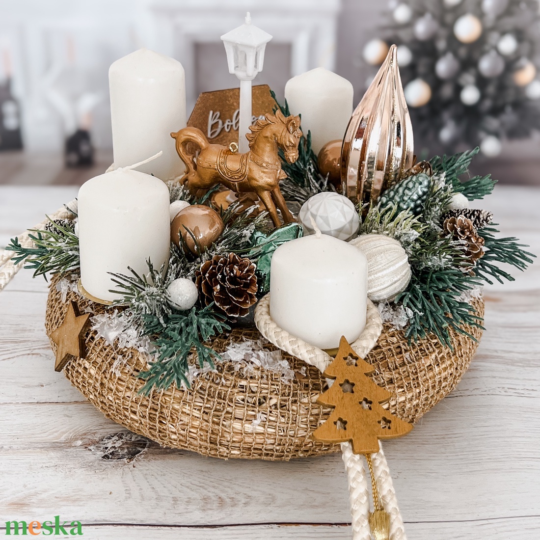 Hintalovas adventi koszorú - asztaldísz - karácsony - adventi díszek - adventi gyertyadíszek és koszorúdíszek - Meska.hu Hintalovas adventi koszorú - asztaldísz - karácsony - adventi díszek - adventi gyertyadíszek és koszorúdíszek - Meska.hu