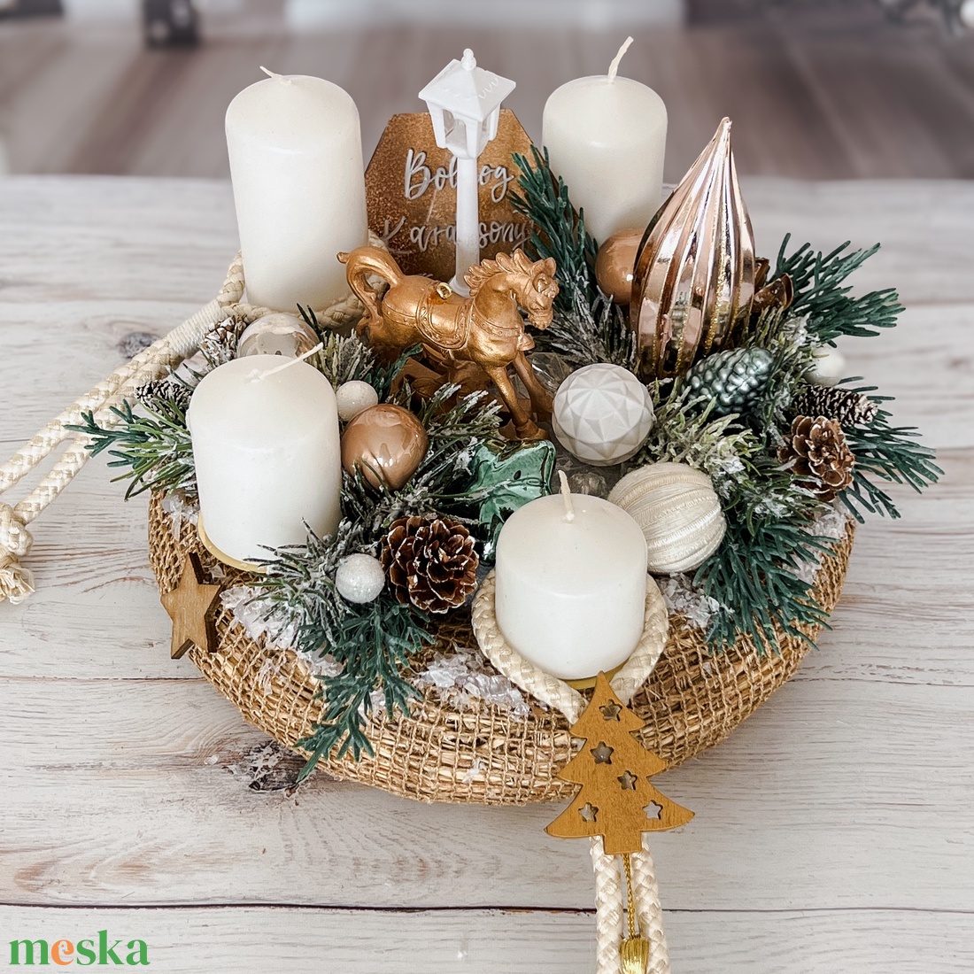Hintalovas adventi koszorú - asztaldísz - karácsony - adventi díszek - adventi gyertyadíszek és koszorúdíszek - Meska.hu Hintalovas adventi koszorú - asztaldísz - karácsony - adventi díszek - adventi gyertyadíszek és koszorúdíszek - Meska.hu