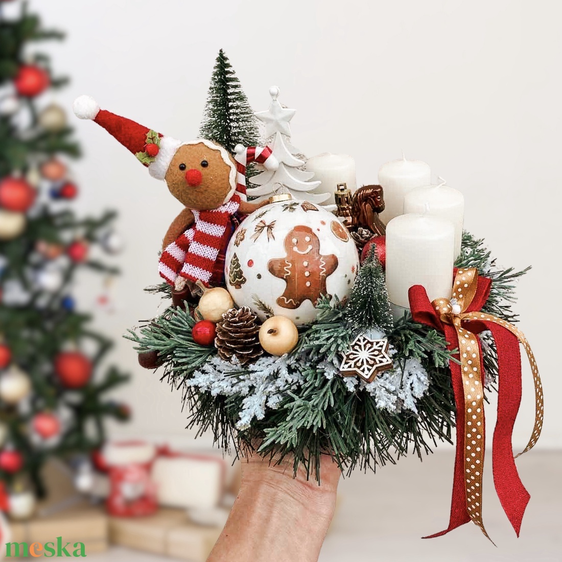 Adventi koszorú mézivel - karácsony - adventi díszek - adventi koszorú - Meska.hu Adventi koszorú mézivel - karácsony - adventi díszek - adventi koszorú - Meska.hu