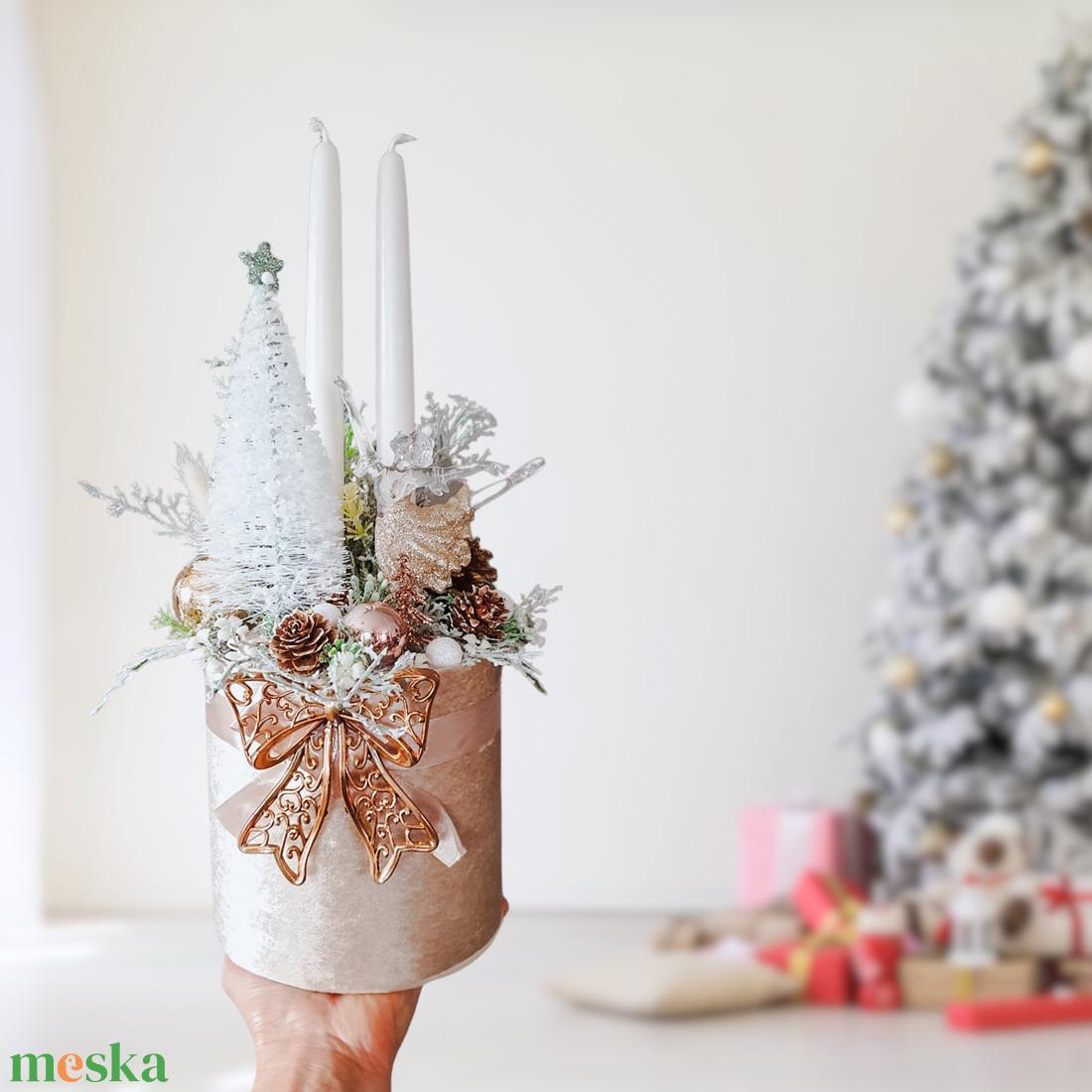 Karácsonyi ajándék - bársonybox balerinával - karácsony - karácsonyi lakásdekoráció - ünnepi asztaldekoráció - Meska.hu