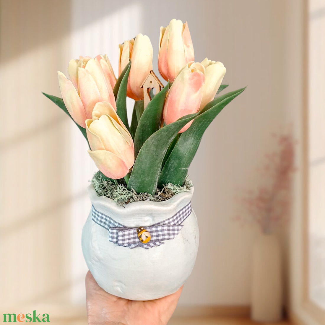 Tavaszi színes tulipános váza - dekoráció - otthon & életmód - dekoráció - asztal és polc dekoráció - asztaldísz - Meska.hu Tavaszi színes tulipános váza - dekoráció - otthon & életmód - dekoráció - asztal és polc dekoráció - asztaldísz - Meska.hu