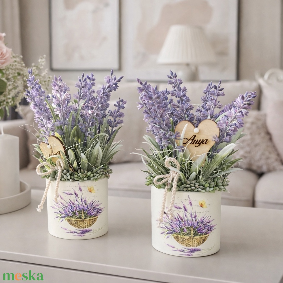 Levendulás kaspók anyáknapjára - otthon & életmód - virágdekoráció - virágok - virágbox - Meska.hu