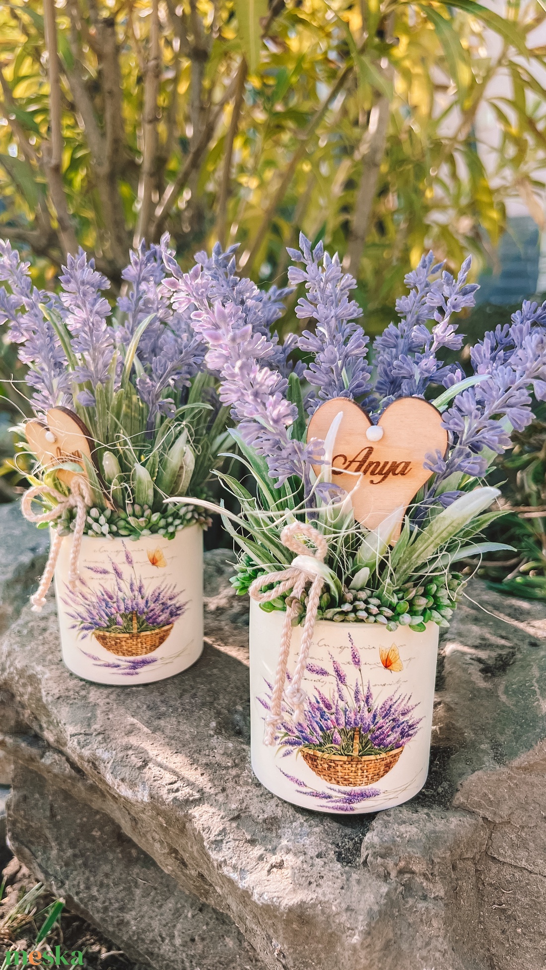 Levendulás kaspók anyáknapjára - otthon & életmód - virágdekoráció - virágok - virágbox - Meska.hu