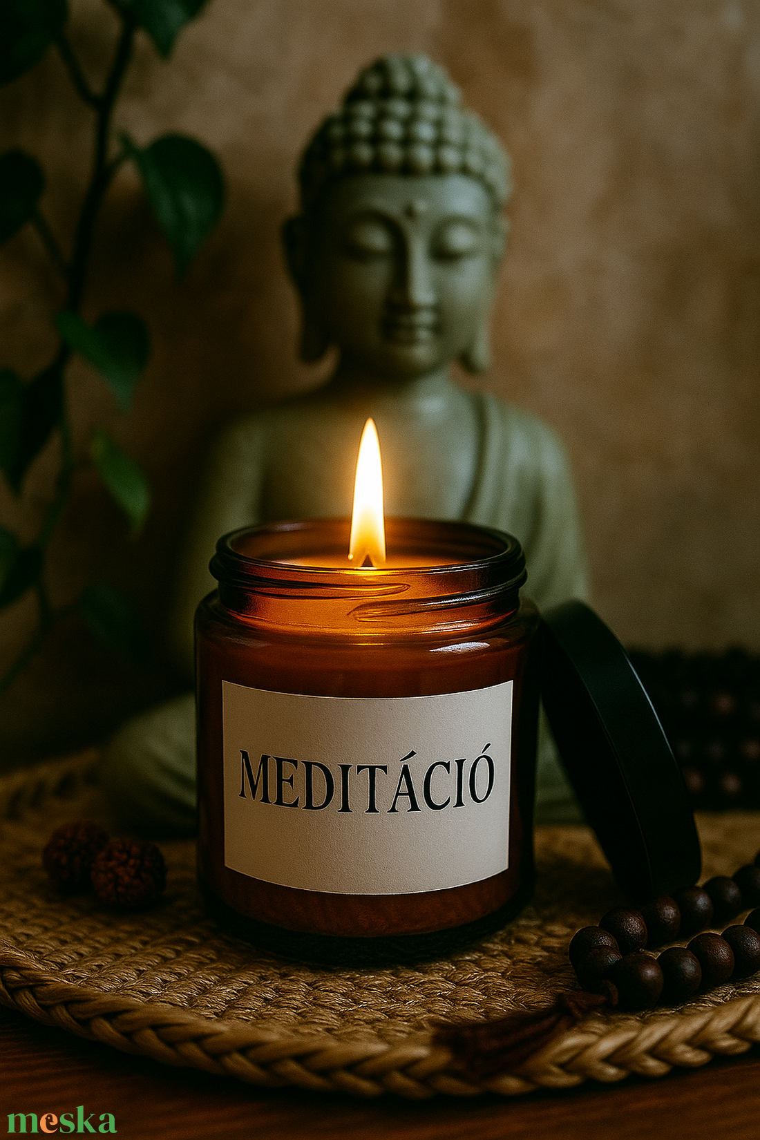 Meditáció illatgyertya - otthon & életmód - gyertya, illat, aroma - mécses és mécsestartó - Meska.hu