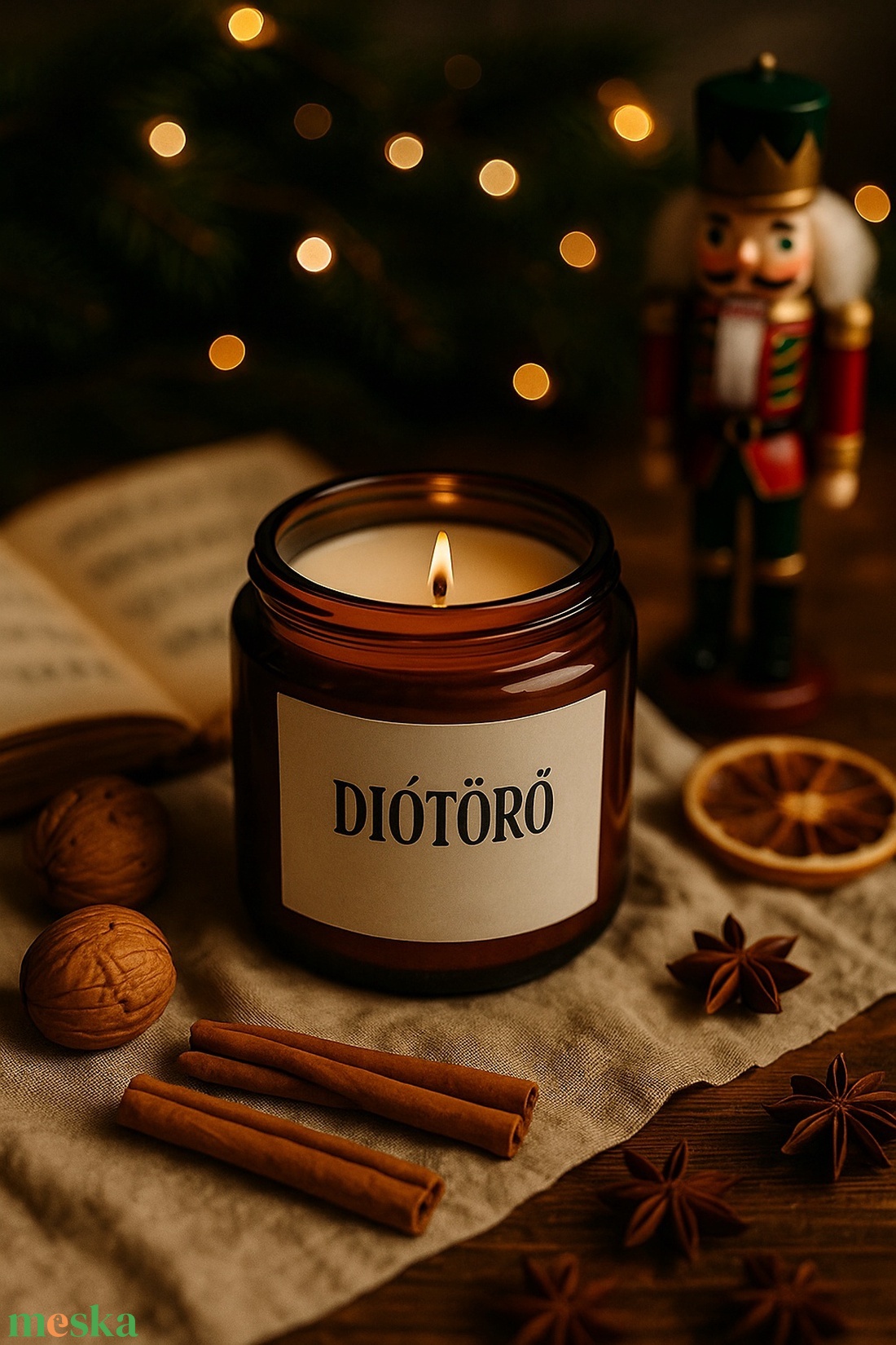 Diótörő illatgyertya - otthon & életmód - gyertya, illat, aroma - mécses és mécsestartó - Meska.hu