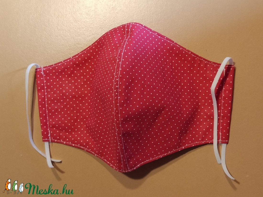 Akció! Textil szájmaszk - piros tűpettyes, női és tini méretben - - Meska.hu Akció! Textil szájmaszk - piros tűpettyes, női és tini méretben - - Meska.hu