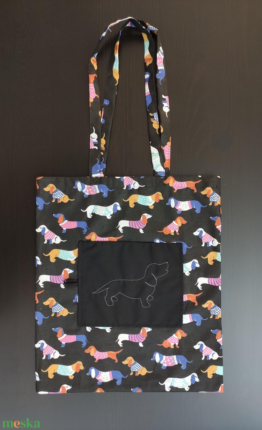 Összecsukható tacskó mintás bevásárlószatyor - táska & tok - bevásárlás & shopper táska - shopper, textiltáska, szatyor - Meska.hu Összecsukható tacskó mintás bevásárlószatyor - táska & tok - bevásárlás & shopper táska - shopper, textiltáska, szatyor - Meska.hu