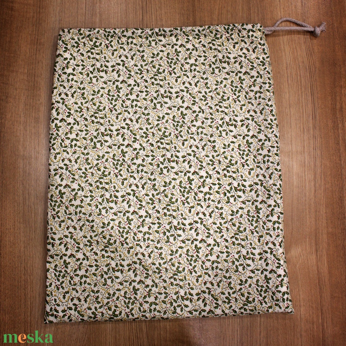 Kenyeres zsák - Karácsonyi apró mintás - otthon & életmód - konyhafelszerelés, tálalás - konyhai tárolás - kenyértartó - Meska.hu