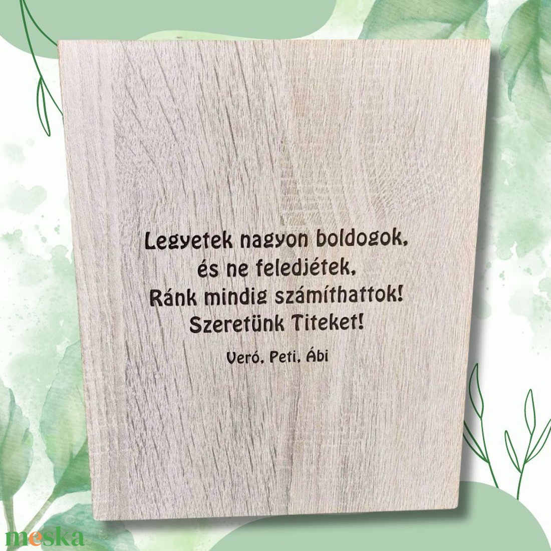 Esküvői pénzátadó tábla, egyedi gravírozással - esküvő - emlék & ajándék - nászajándék - esküvői pénzátadó képkeret - Meska.hu